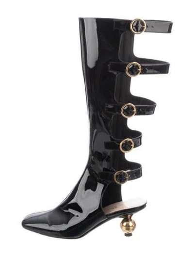 Pre-owned Dior Patent Leather Boots In Black