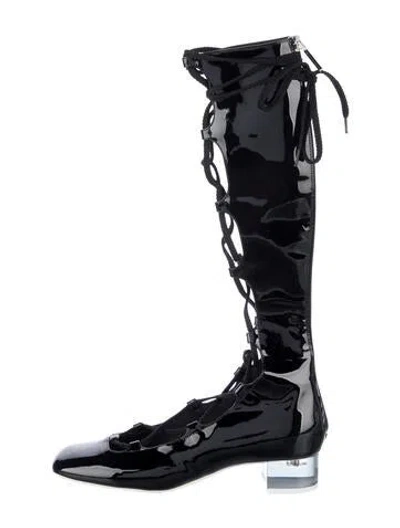 Pre-owned Dior Patent Leather Boots In Black