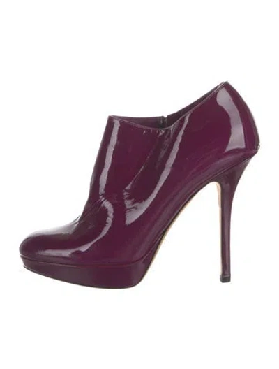 Pre-owned Dior Patent Leather Boots In Purple