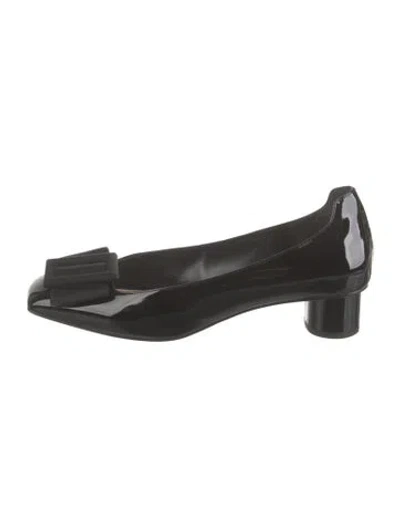 Pre-owned Dior Patent Leather Bow Accents Pumps In Black