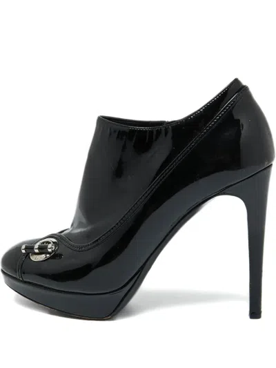 Pre-owned Dior Patent Leather Buckle Booties