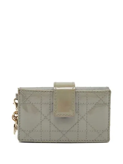 Pre-owned Dior Patent Leather Cannage Quilted Card Holder