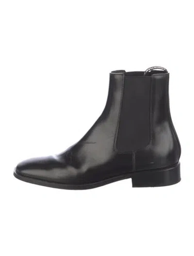 Pre-owned Dior Patent Leather Chelsea Boots In Black