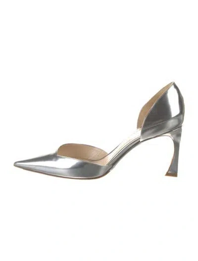 Pre-owned Dior Patent Leather D'orsay Pumps In Silver