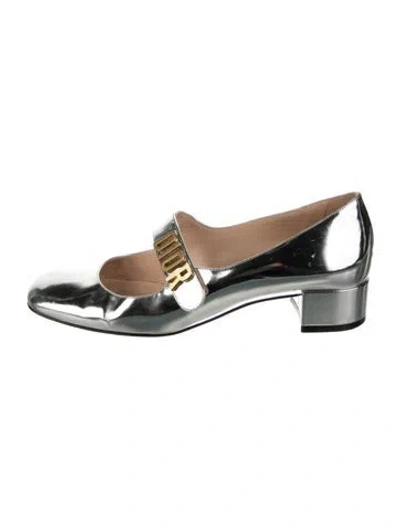 Pre-owned Dior Patent Leather D'orsay Pumps In Silver
