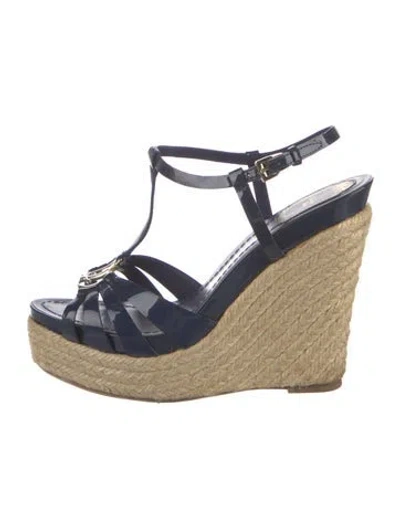 Pre-owned Dior Patent Leather Espadrilles In Black