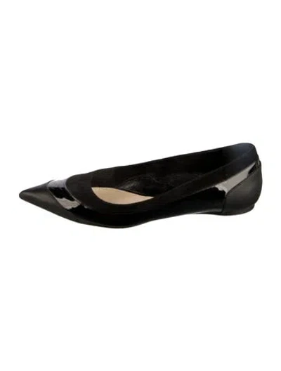 Pre-owned Dior Patent Leather Flats In Black