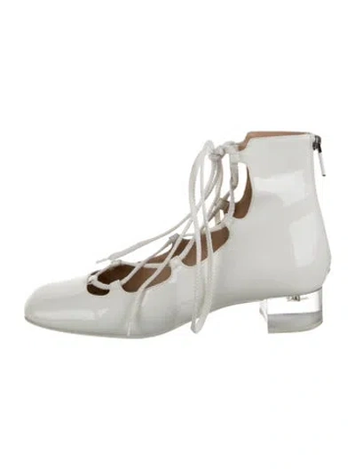 Pre-owned Dior Patent Leather Flats In White