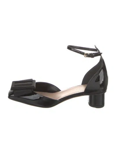 Pre-owned Dior Patent Leather Grosgrain Trim D'orsay Pumps In Black