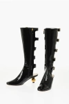 Dior Patent Leather Idol Boots With Statement Heel And Cut-outs 6 In Black