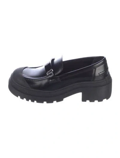 Pre-owned Dior Patent Leather Loafers In Black