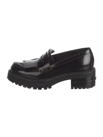 Pre-owned Dior Patent Leather Loafers In Black