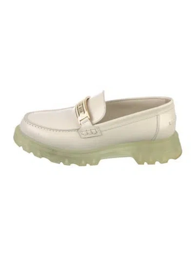 Pre-owned Dior Patent Leather Loafers In White