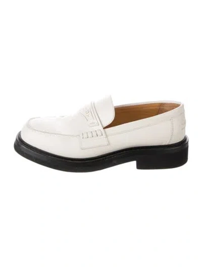 Pre-owned Dior Patent Leather Loafers In White
