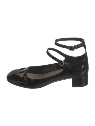 Pre-owned Dior Patent Leather Mary Jane Flats In Black
