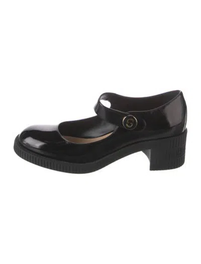 Pre-owned Dior Patent Leather Mary Jane Flats In Black