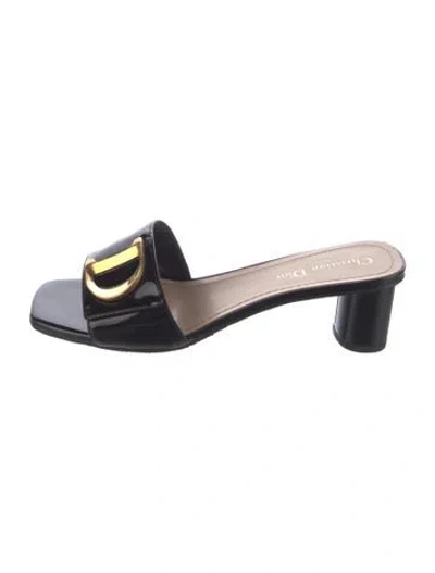 Pre-owned Dior Patent Leather Mules In Black
