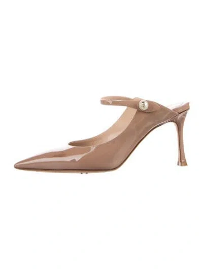 Pre-owned Dior Patent Leather Mules In Neutral