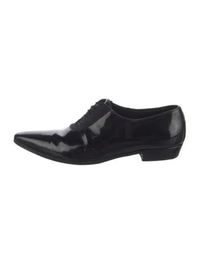 Pre-owned Dior Patent Leather Oxfords In Black
