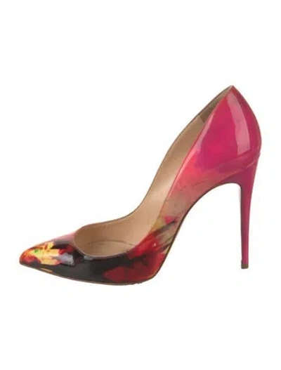 Pre-owned Dior Patent Leather Printed D'orsay Pumps In Pink