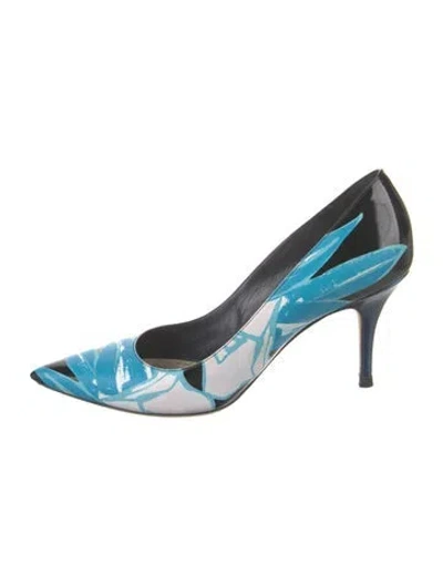 Pre-owned Dior Patent Leather Printed Pumps In Black
