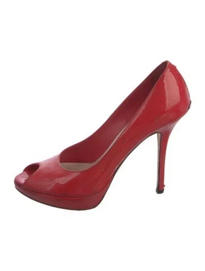 Pre-owned Dior Patent Leather Pumps In Red