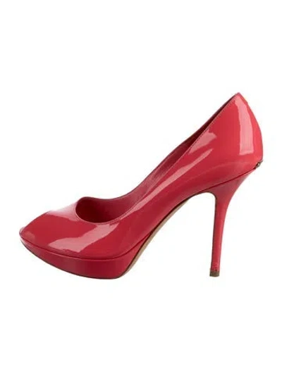 Pre-owned Dior Patent Leather Pumps In Red