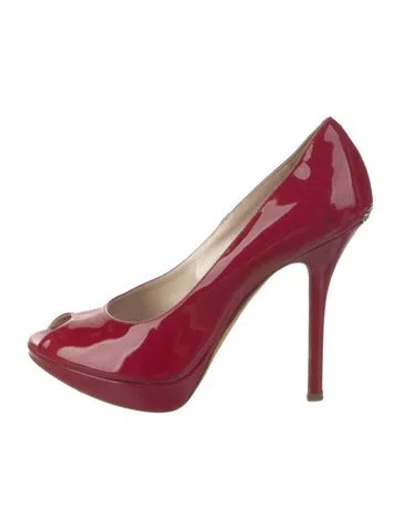 Pre-owned Dior Patent Leather Pumps In Red