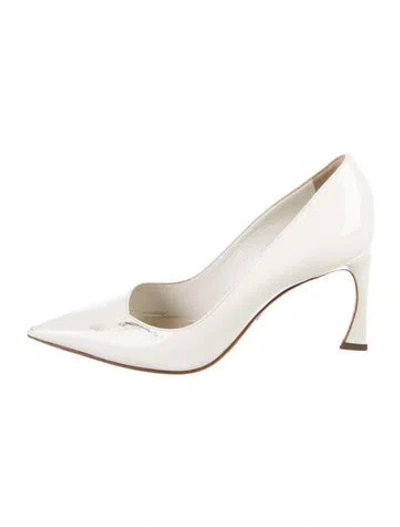 Pre-owned Dior Patent Leather Pumps In White