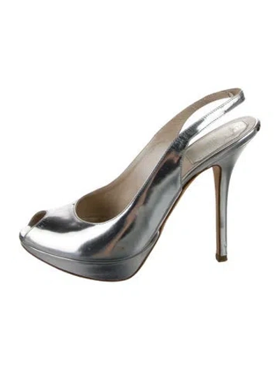 Pre-owned Dior Patent Leather Slingback Pumps