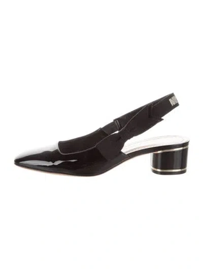 Pre-owned Dior Patent Leather Slingback Pumps In Brown