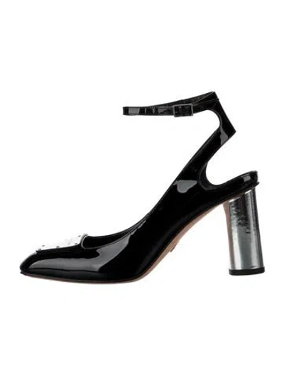 Pre-owned Dior Patent Leather Slingback Pumps In Silver