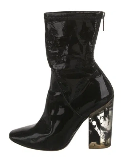 Pre-owned Dior Patent Leather Sock Boots In Black