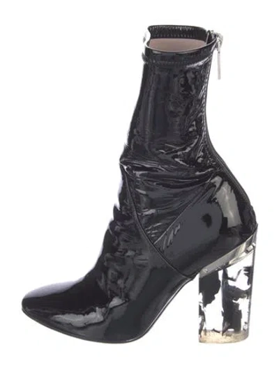 Pre-owned Dior Patent Leather Sock Boots In Multi