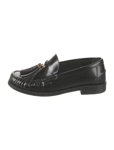 Pre-owned Dior Patent Leather Tassel Accents Loafers In Black