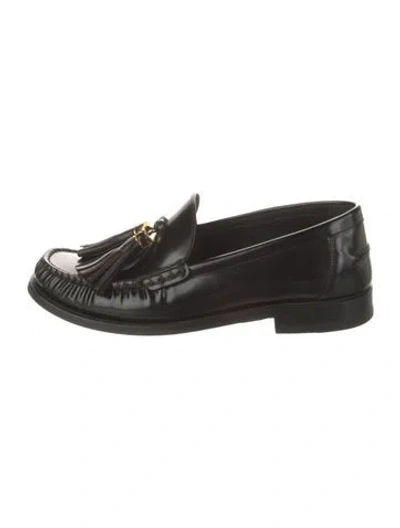 Pre-owned Dior Patent Leather Tassel Accents Loafers In Black