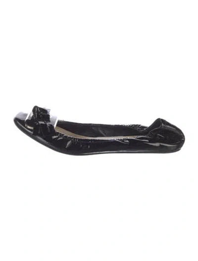 Pre-owned Dior Patent Leather Whipstitch Trim Ballet Flats In Multi