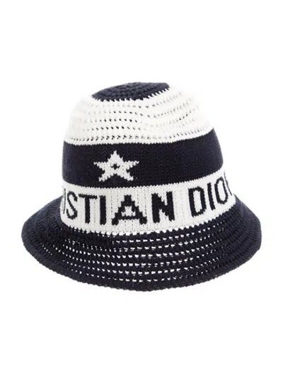 Pre-owned Dior Pattern Bucket Hat In Blue
