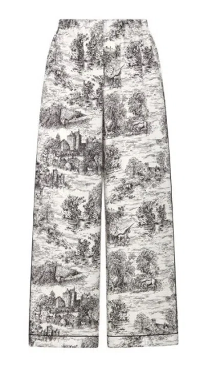 Dior Pattern Casual Pants In Gray