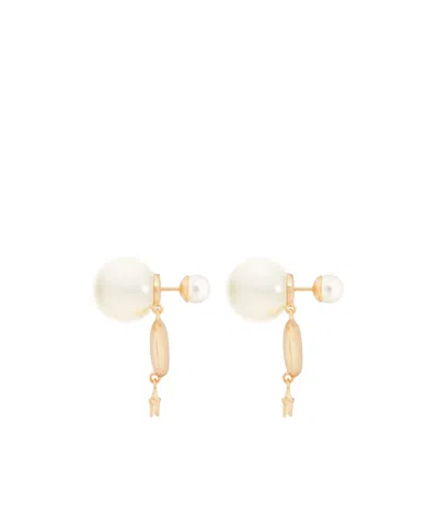 Dior Pattern Earrings In White