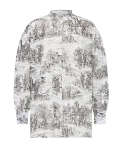 Dior Pattern Long Shirt In Gray