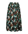 Dior Cotton Blend Flared Maxi Skirt With Back Zip In Multicolor