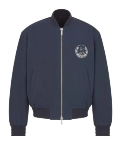 Dior Pattern Pilot Jacket In Blue