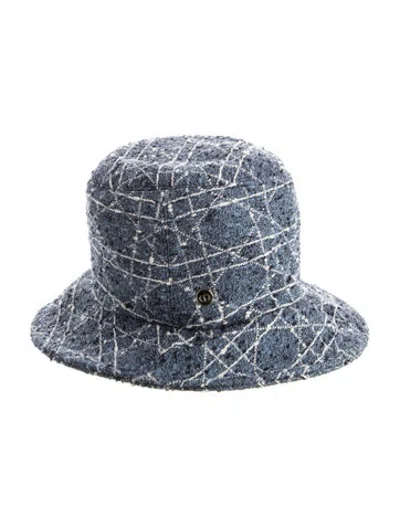 Pre-owned Dior Pattern Print Bucket Hat In Blue