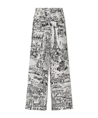 Dior Pattern Printed Casual Pants In Gray