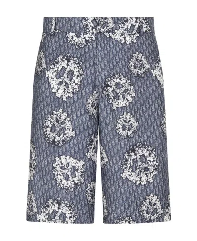 Dior Pattern Shorts In Gray