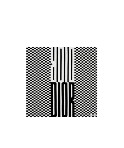 Dior Pattern Silk Scarf In Black