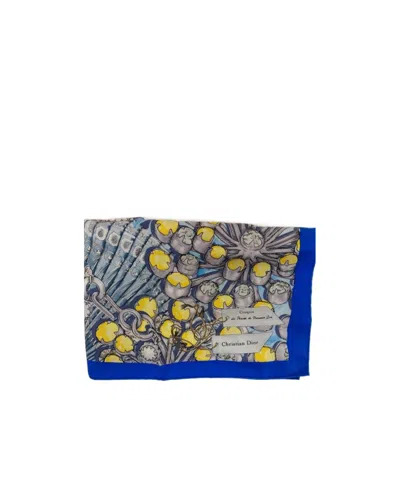 Dior Pattern Silk Scarf In Gray
