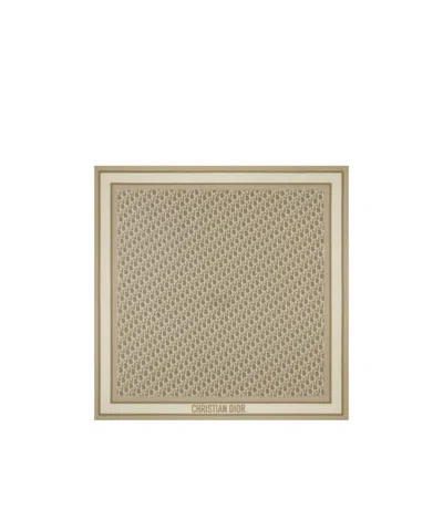 Dior Pattern Silk Scarf In Nude