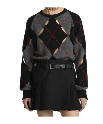 Dior Pattern Sweater In Black